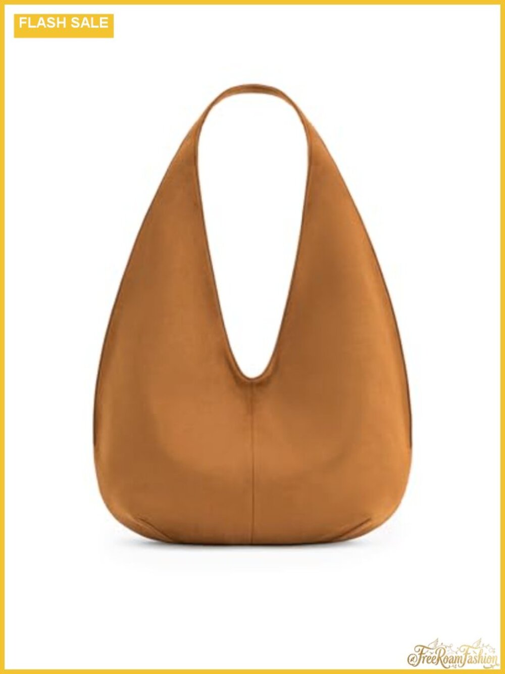Faux Suede Hobo Shoulder Bag with Magnetic Closure, Fits iPad